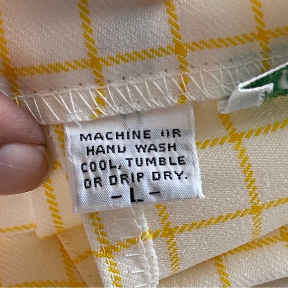 CYCLE | Vintage Yellow Plaid Pleated Mini Skirt Sz L - Picture 6 of 8